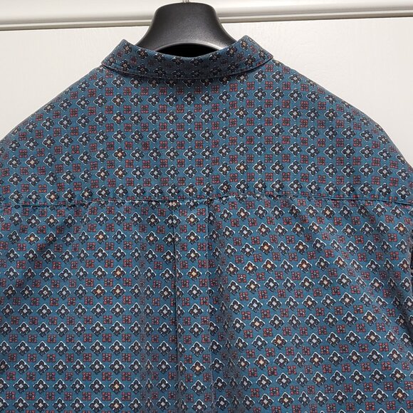 Vintage Bugle Boy Mens Shirt Button Up XXL Geometric All Over Print Short Sleeve - Picture 10 of 14